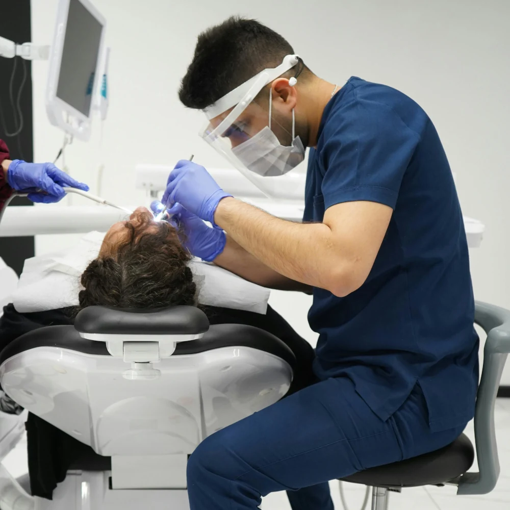 A Dentist Working
